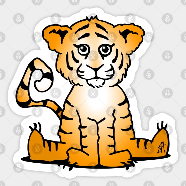 Tiger cub Sticker by Cardvibes